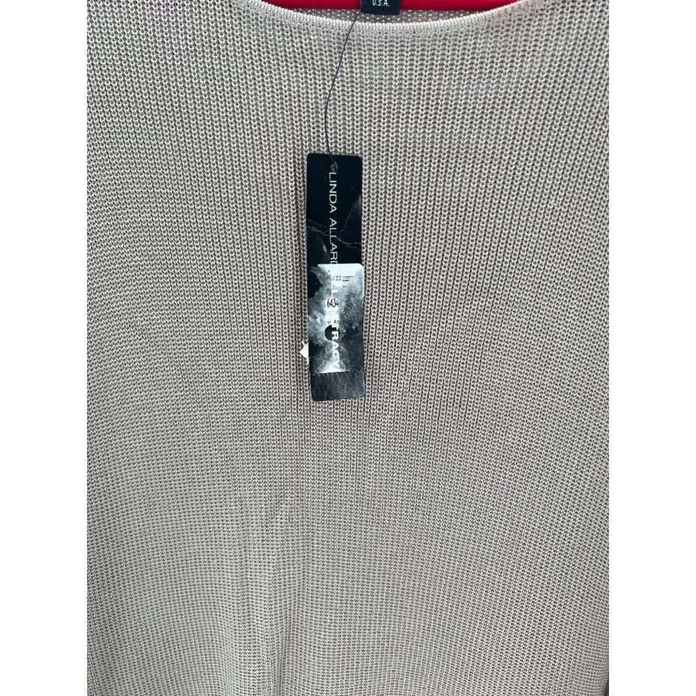 Linda Allard Ellen Tracy Knit Short Sleeve Sweater Top Taupe Size 2X New - Picture 5 of 8